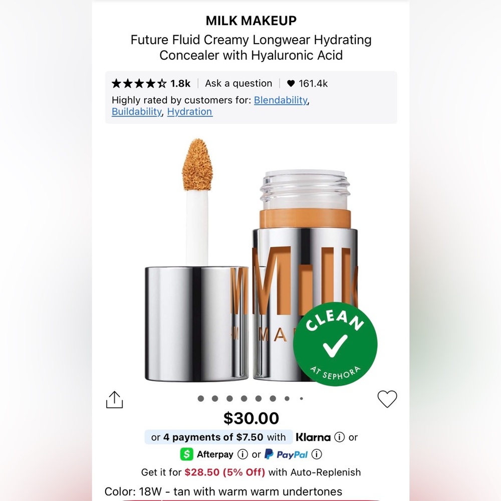 Milk Makeup Future Fluid All Over Cream Concealer 18W